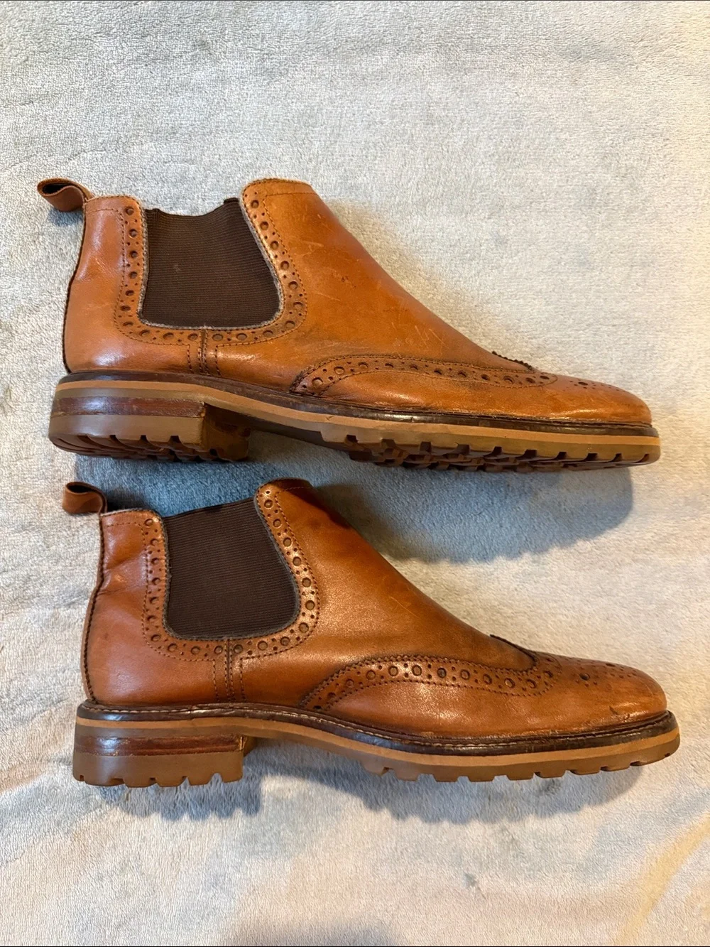 Banana Republic Tan Leather Wingtip Jodhpur Boots, size 12